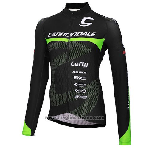 2016 Abbigliamento Ciclismo Cannondale Ml Nero e Verde Manica Lunga e Salopette